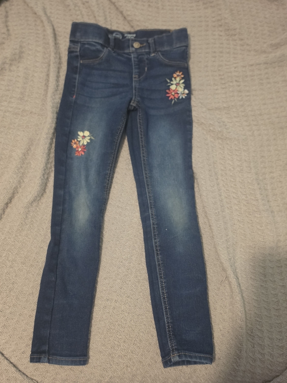 wonder nation Dark Blue Embroidered Girls Jeans